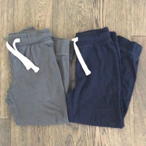 Old navy jersey play time pants in blue and grey with working drawstrings (sz 4)
